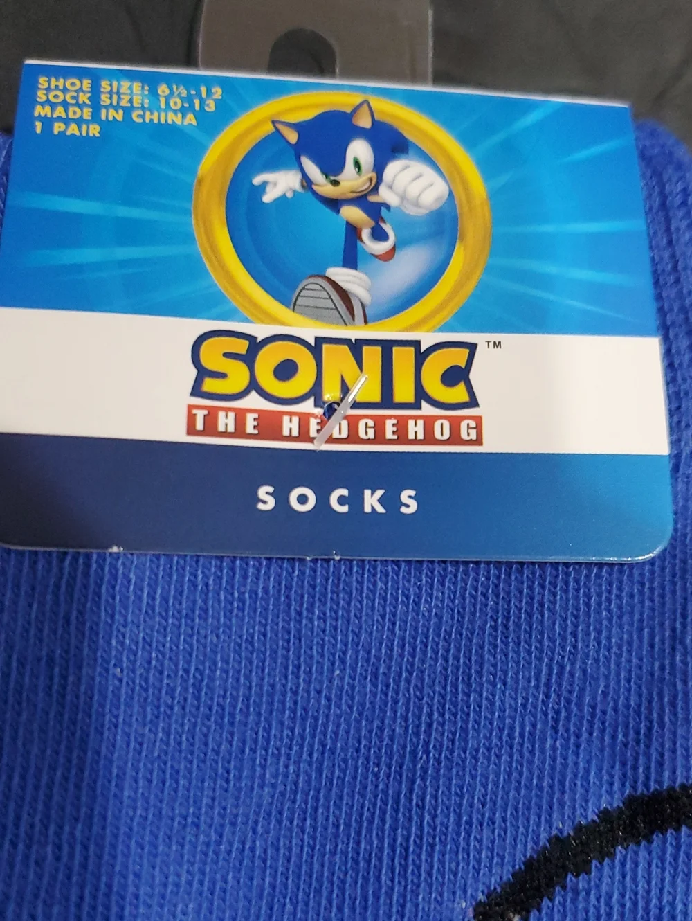 Sonic the Hedgehog blue printed socks brand new 1pair